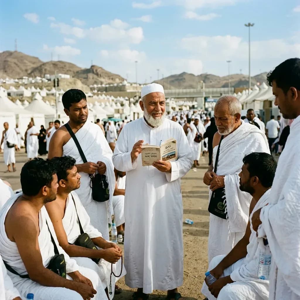Religious scholar guiding pilgrims