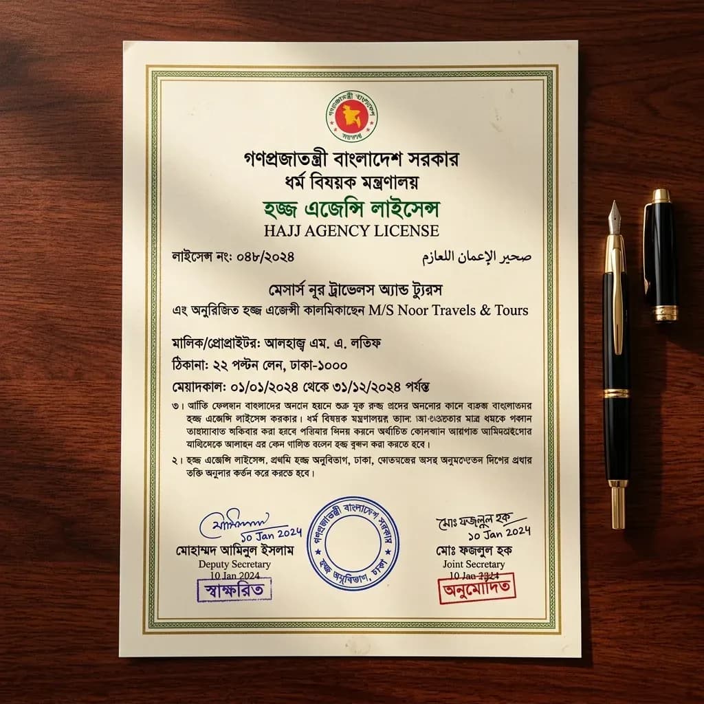Official document showing Hajj License